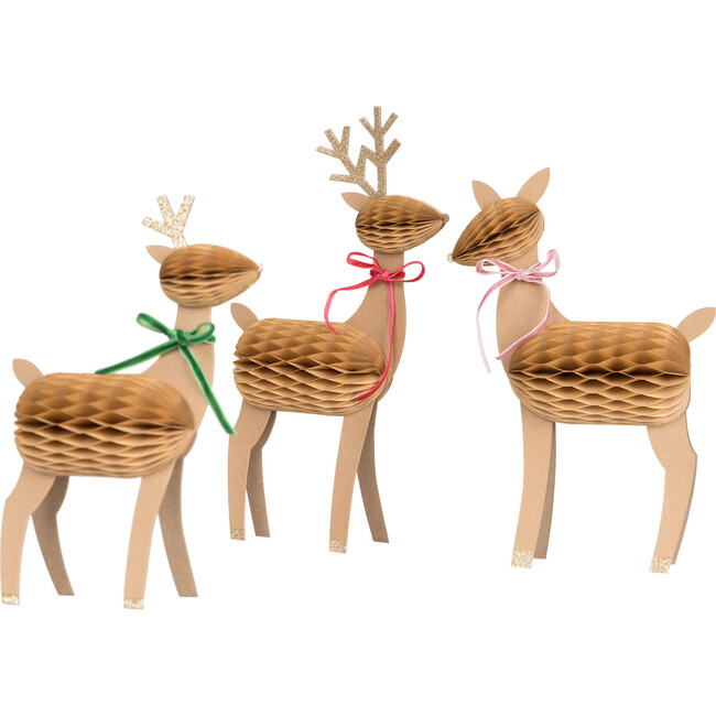 Honeycomb Reindeer Family