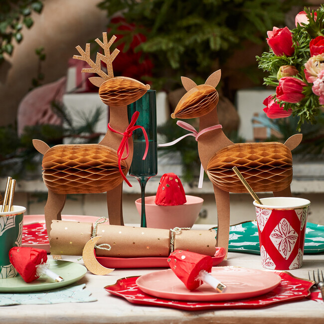 Honeycomb Reindeer Family - Decorations - 2