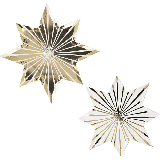 Gold Stripe Star Plates