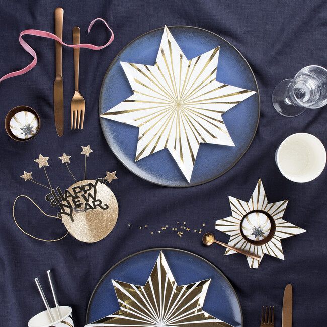 Gold Stripe Star Plates - Party - 2