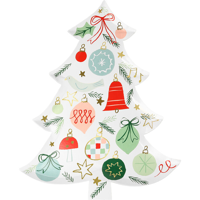 Festive Pattern Tree Plates