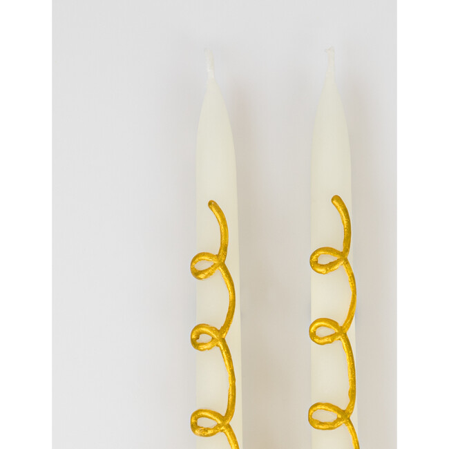 Gold Swirl Taper Candles - Candles - 5