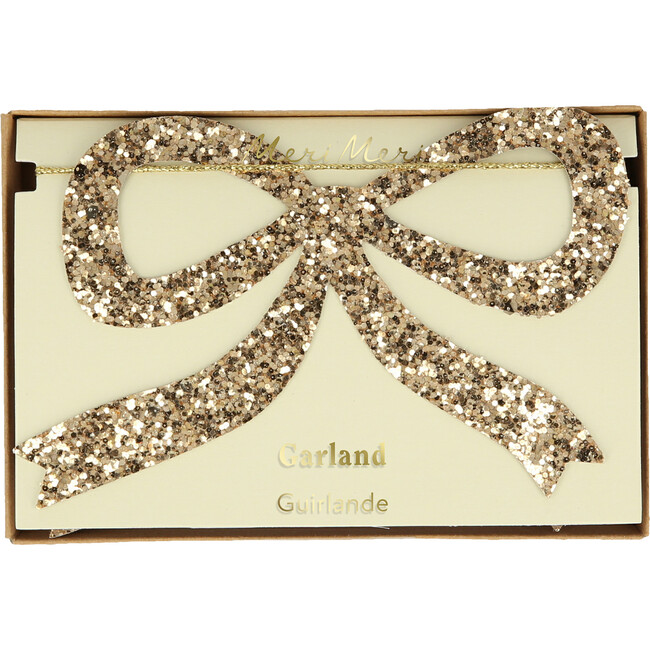 Gold Glitter Bow Garland - Garlands - 5