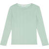 Pistachio Pointelle Long Sleeve Shirt - Shirts - 1 - thumbnail