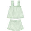 Pistachio Vine Floral Ruffle Strap Top And Short Set - Mixed Apparel Set - 1 - thumbnail