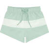 Pistachio And Cream Colorblock Boardie - Swim Trunks - 1 - thumbnail