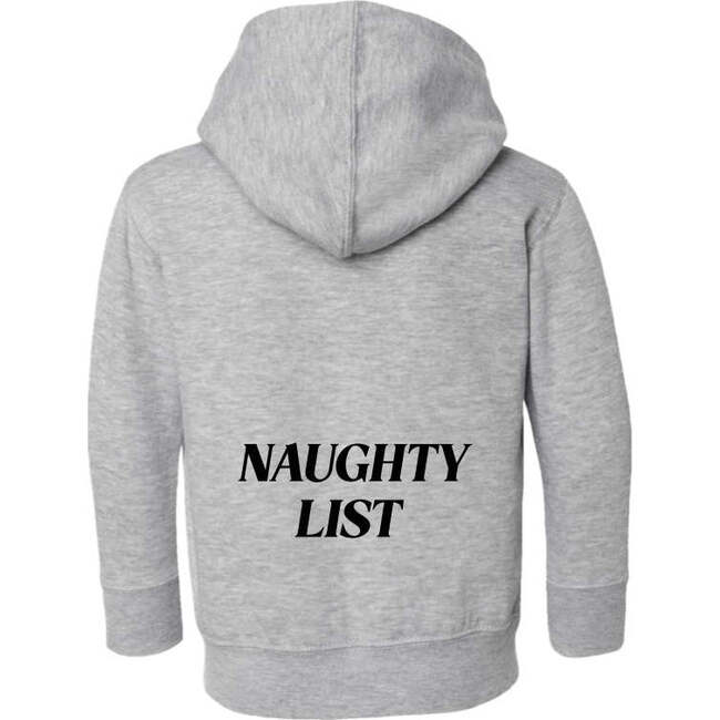 Naughty List Long Sleeve Kids Fleece Zip Hoodie, Grey