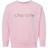 Personalized Rainbow Block Print Sweatshirt, Pink - Sweatshirts - 1 - thumbnail