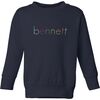 Personalized Rainbow Block Print Sweatshirt, Navy - Sweatshirts - 1 - thumbnail