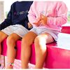 Personalized Rainbow Block Print Sweatshirt, Pink - Sweatshirts - 2