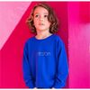 Personalized Rainbow Block Print Sweatshirt, Royal Blue - Sweatshirts - 2