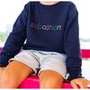 Personalized Rainbow Block Print Sweatshirt, Navy - Sweatshirts - 2