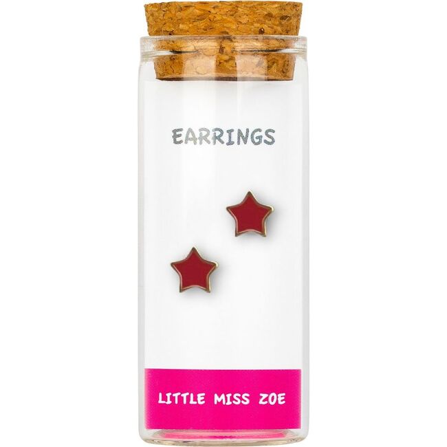 Stud Earrings in a Bottle, Red Star