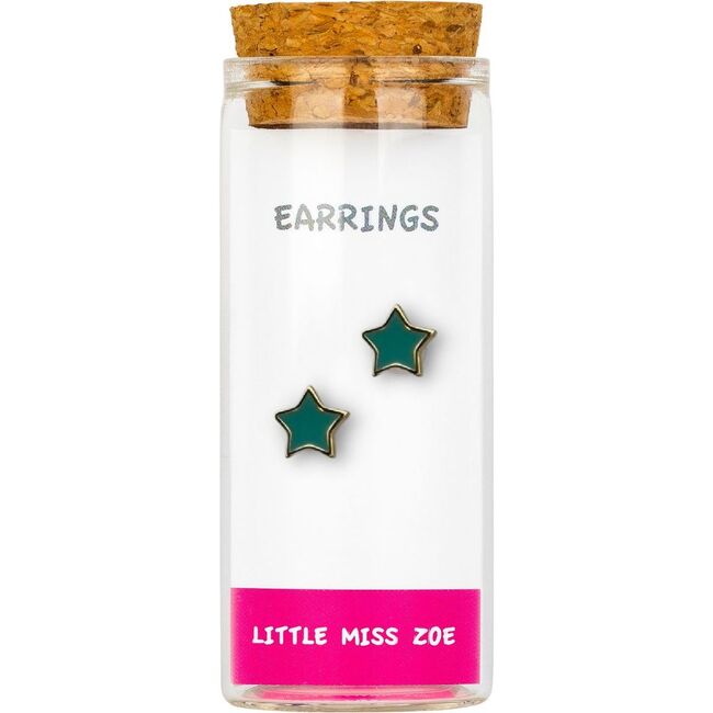 Stud Earrings in a Bottle, Blue Star