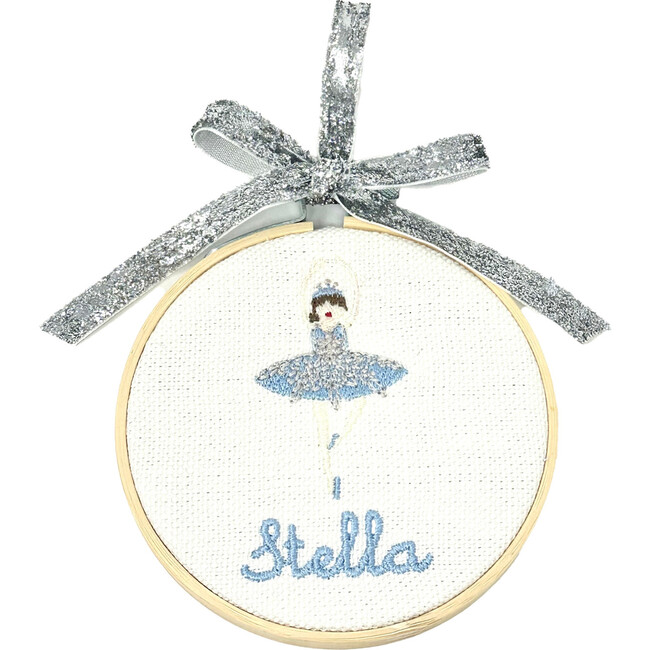 Custom Embroidered Linen Ornament, Snow Queen