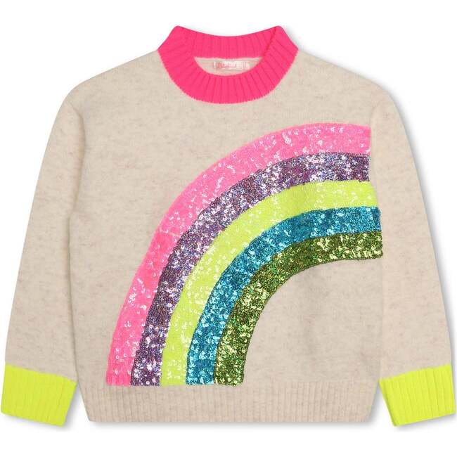 Rainbow Knit Sweater, Beige