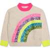Rainbow Knit Sweater, Beige - Sweaters - 1 - thumbnail