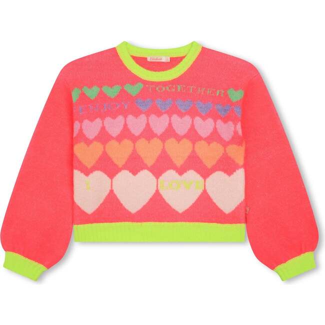 Neon Heart Sweater, Pink