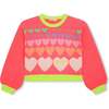 Neon Heart Sweater, Pink - Sweaters - 1 - thumbnail