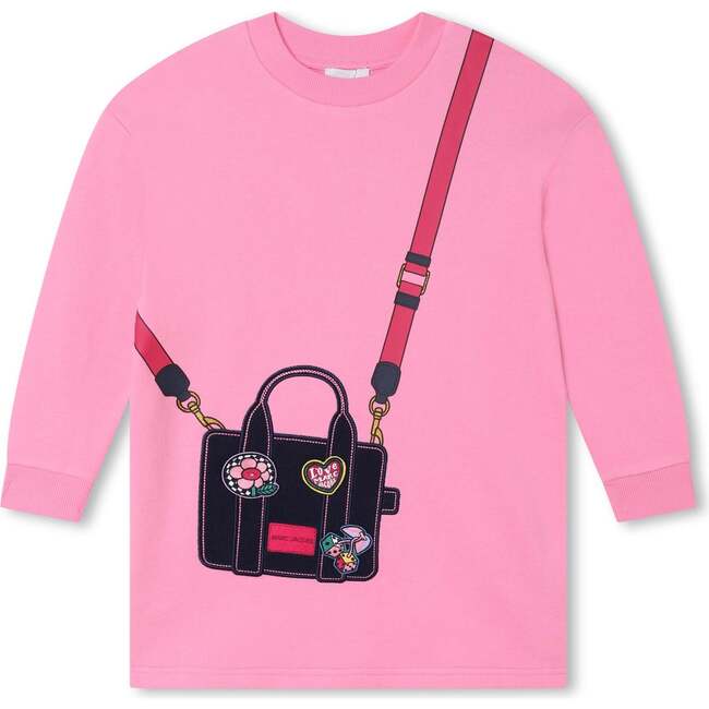 Shoulder Bag Sweater Dress, Pink