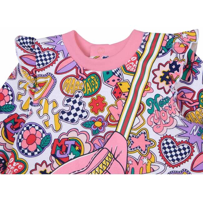 Patch Ruffle Dress, Multicolor - Dresses - 2