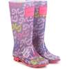 Logo Rain Boots, Purple - Rain Boots - 1 - thumbnail