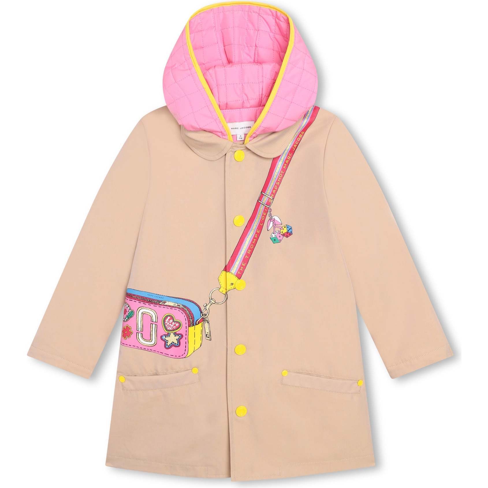 Hooded Trench Coat, Beige - Little Marc Jacobs Outerwear