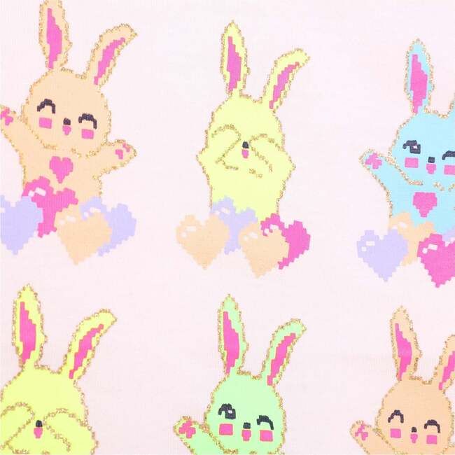 Bunny Graphic T-Shirt, Pink - T-Shirts - 2