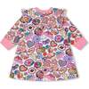 Patch Ruffle Dress, Multicolor - Dresses - 3