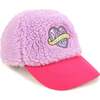 Fuzzy Logo Cap, Pink - Hats - 1 - thumbnail