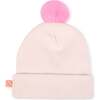 Bunny Heart Knit Beanie, Pink - Hats - 3