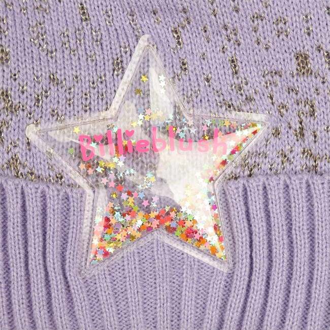 Star Pom Beanie, Purple - Hats - 2