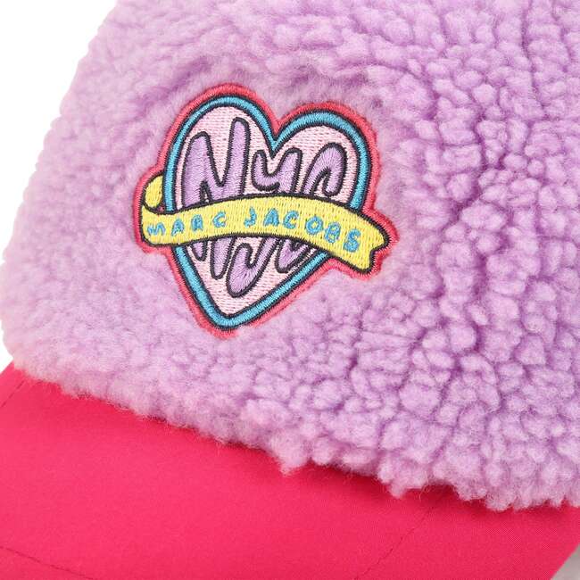 Fuzzy Logo Cap, Pink - Hats - 3