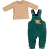 Teddy Welsoft Overalls Outfit, Green - Mixed Apparel Set - 3