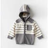 Striped Zip Up Hoodie, Grey - Sweatshirts - 2