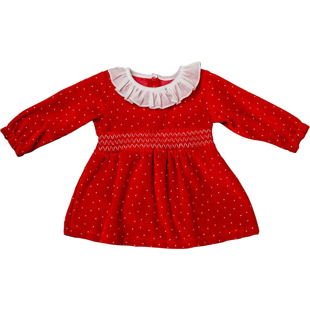 Holiday Velvet Dress, Red - Dresses - 1
