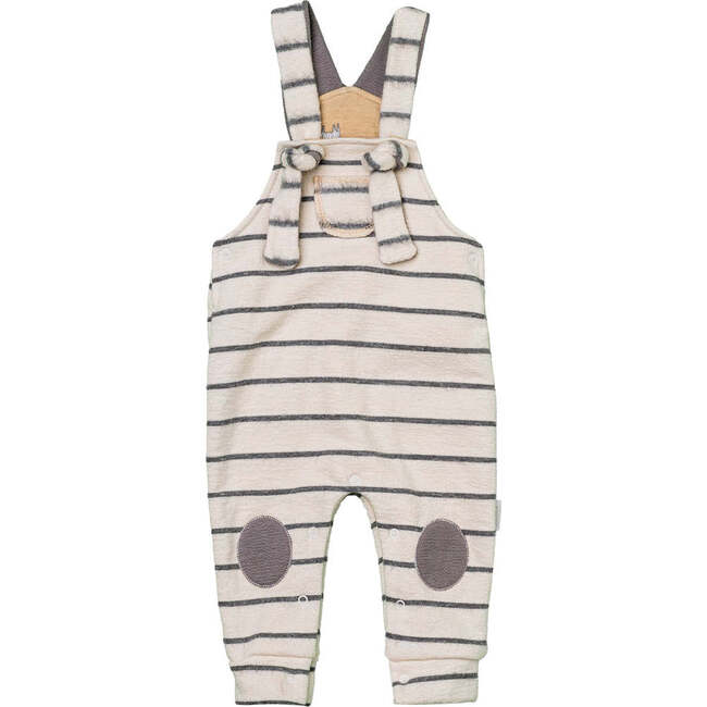 Striped Overalls Outfit, Beige - Mixed Apparel Set - 4