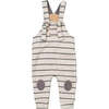 Striped Overalls Outfit, Beige - Mixed Apparel Set - 4