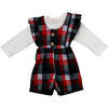 Holiday Plaid Jumpsuit, Navy - Mixed Apparel Set - 1 - thumbnail