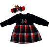 Holiday Plaid Dress, Navy - Dresses - 1 - thumbnail