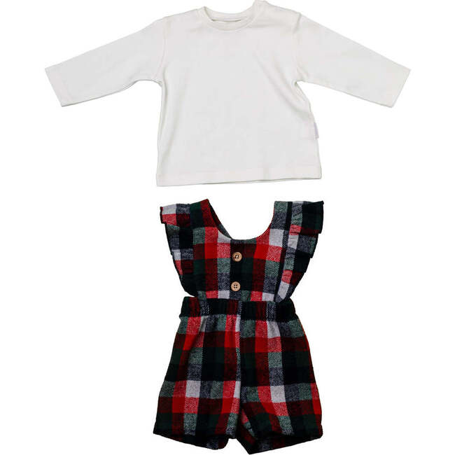 Holiday Plaid Jumpsuit, Navy - Mixed Apparel Set - 3