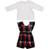 Holiday Plaid Jumpsuit, Navy - Mixed Apparel Set - 3