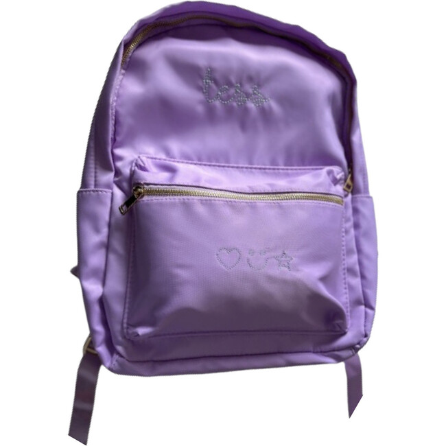 Personalized Script Embroidered Backpack, Lilac