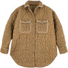 Women's Kyoto 3-Quarter Sleeve Oversized Jacket, Quilted Tannin - Jackets - 1 - thumbnail