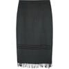 Women's Lombok Side Zip Fringe Hem Skirt, Black - Skirts - 1 - thumbnail