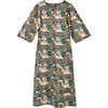 Women's Provence Block-Print Gathered Shoulder Straight Fit Dress, Moss Reef - Dresses - 1 - thumbnail