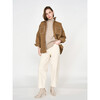 Women's Kyoto 3-Quarter Sleeve Oversized Jacket, Quilted Tannin - Jackets - 2