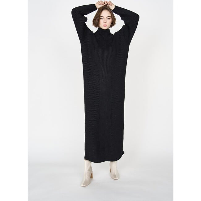 Women's Pichu Pichu Oversized Sweater Dress, Black - Sweaters - 4