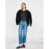 Women's Rosenberg Quilt Pattern Pullover Blouse, Black - Blouses - 2