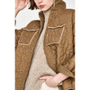 Women's Kyoto 3-Quarter Sleeve Oversized Jacket, Quilted Tannin - Jackets - 3